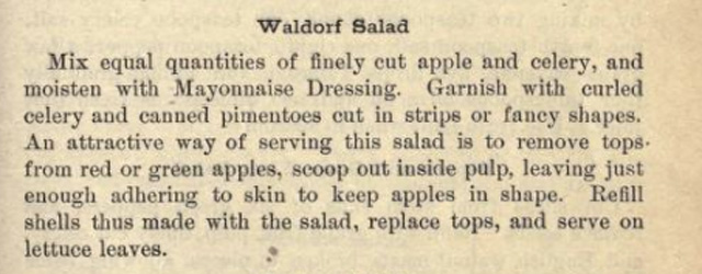 Waldorf Salad circa 1922