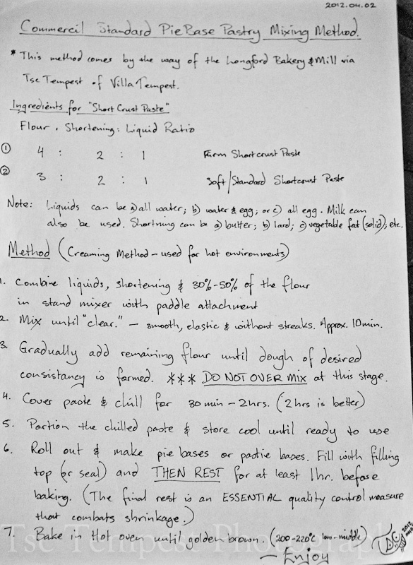 Method for Making Australian, Hand Held, Pie Base.